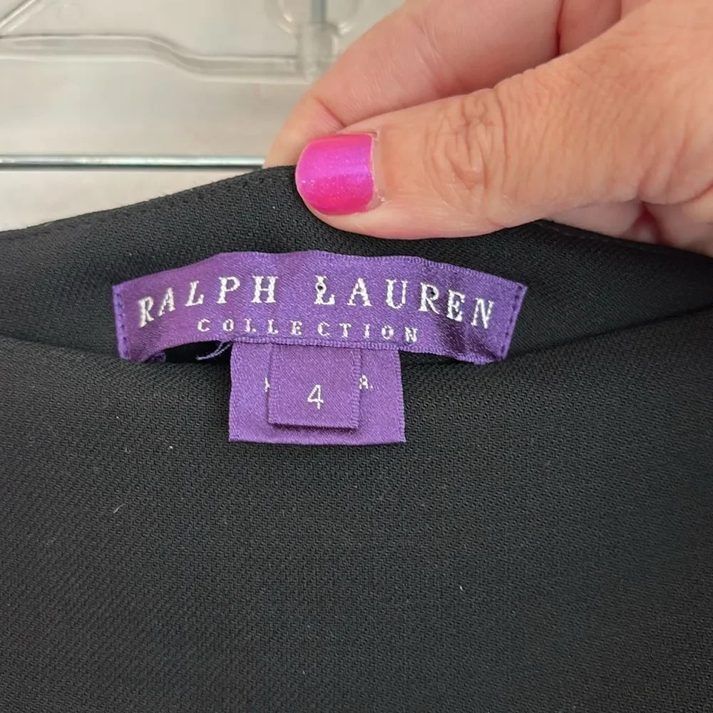 Ralph Lauren Purple Label 100% wool tulip pencil classic black Elegant Skirt 4!